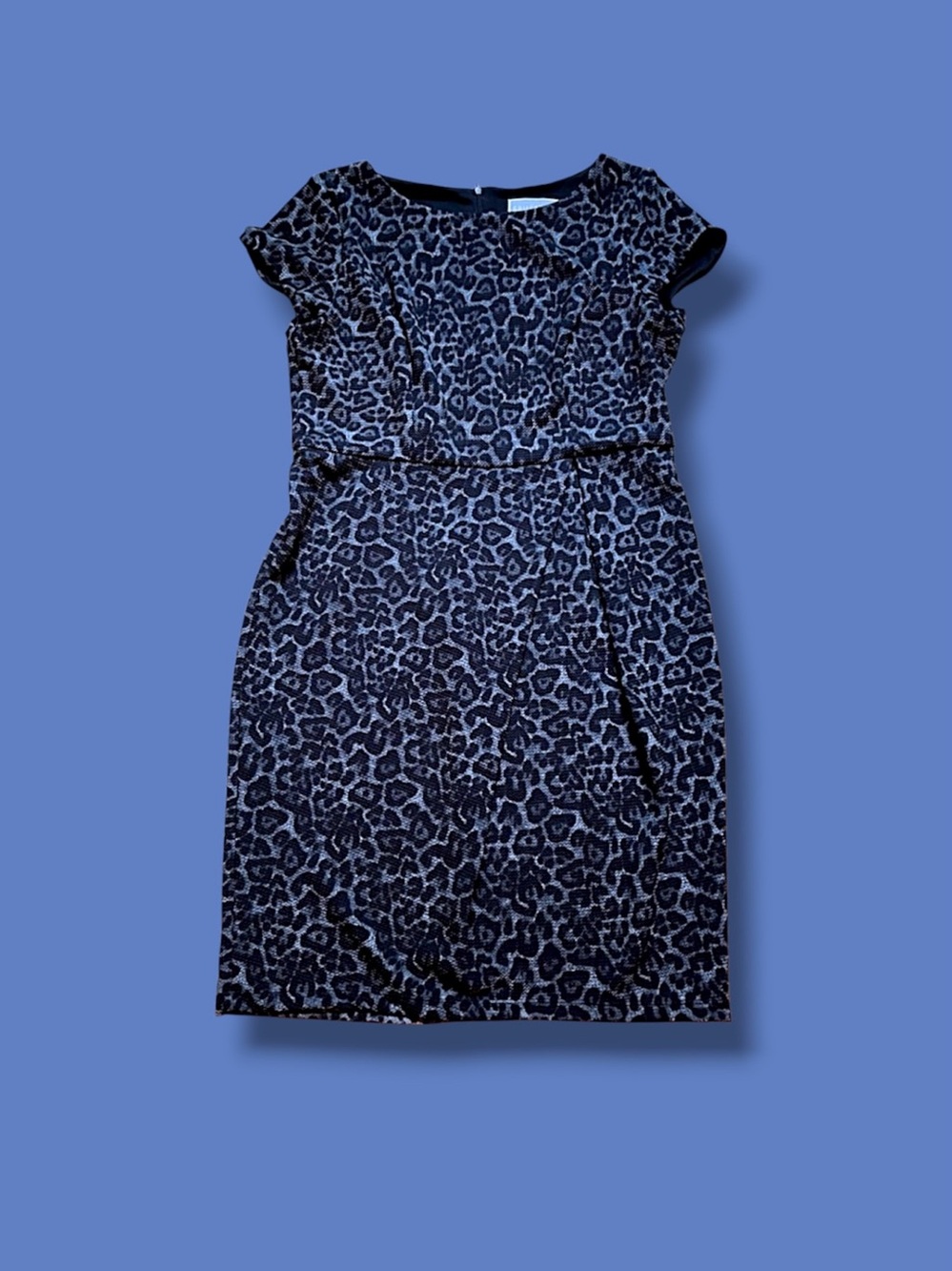 Guillaume Women’s Dress Size Large Animal Print Black & Grey Capped Sleeves